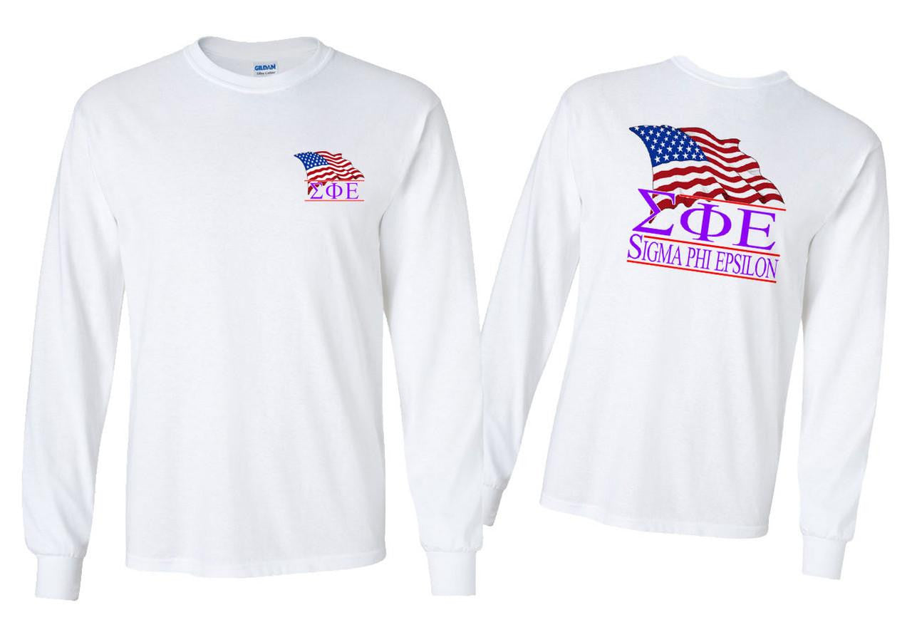 Greekgear Sigma Phi Epsilon Patriot Long Sleeve T Shirts Sigma Phi Epsilon Patriot Long Sleeve T-Shirts