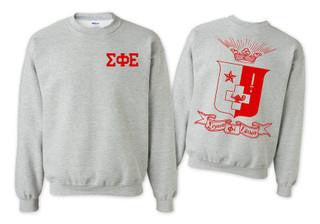 Printify Sigma Phi Epsilon World Famous Crest Shield Crewneck Sweatshirts Sigma Phi Epsilon World Famous Crest - Shield Crewneck Sweatshirts