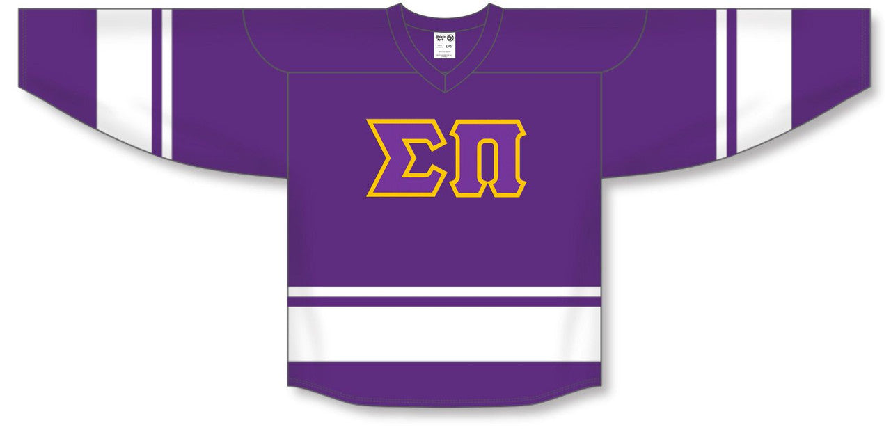 Discount Sigma Pi Breakaway Lettered Hockey Jersey DISCOUNT-Sigma Pi Breakaway Lettered Hockey Jersey