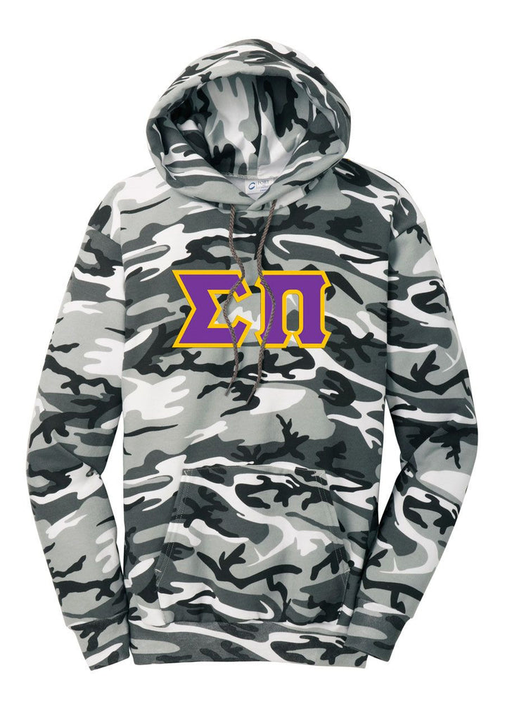 Discount Sigma Pi Camo Pullover Hooded Sweatshirt DISCOUNT-Sigma Pi Camo Pullover Hooded Sweatshirt