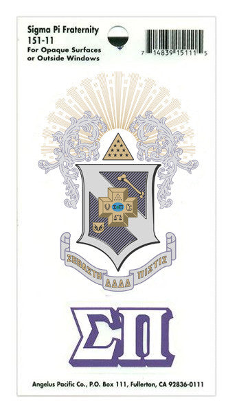 Sigma Pi Crest Shield Decal Sigma Pi Crest - Shield Decal