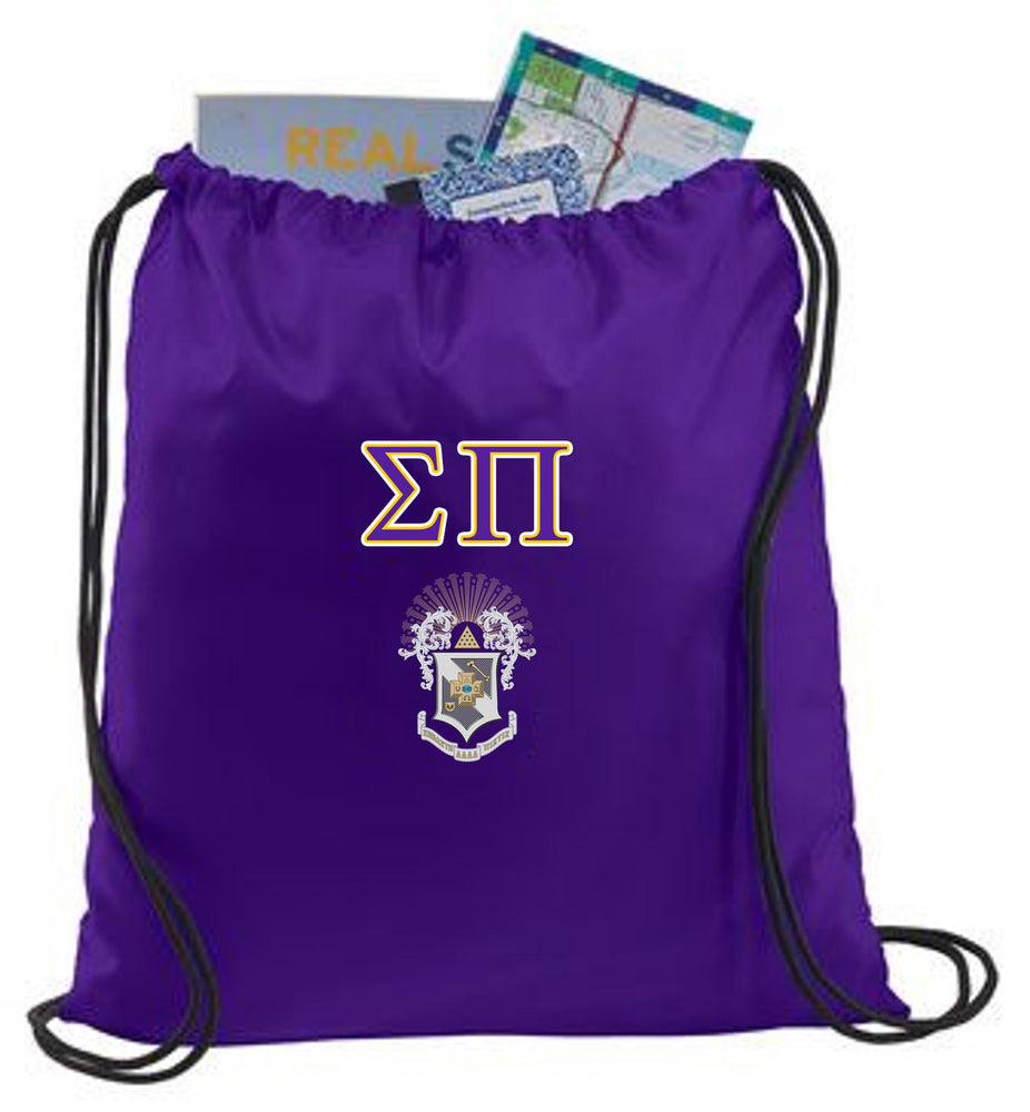 Sigma Pi Crest Shield Cinch Sack Sigma Pi Crest - Shield Cinch Sack