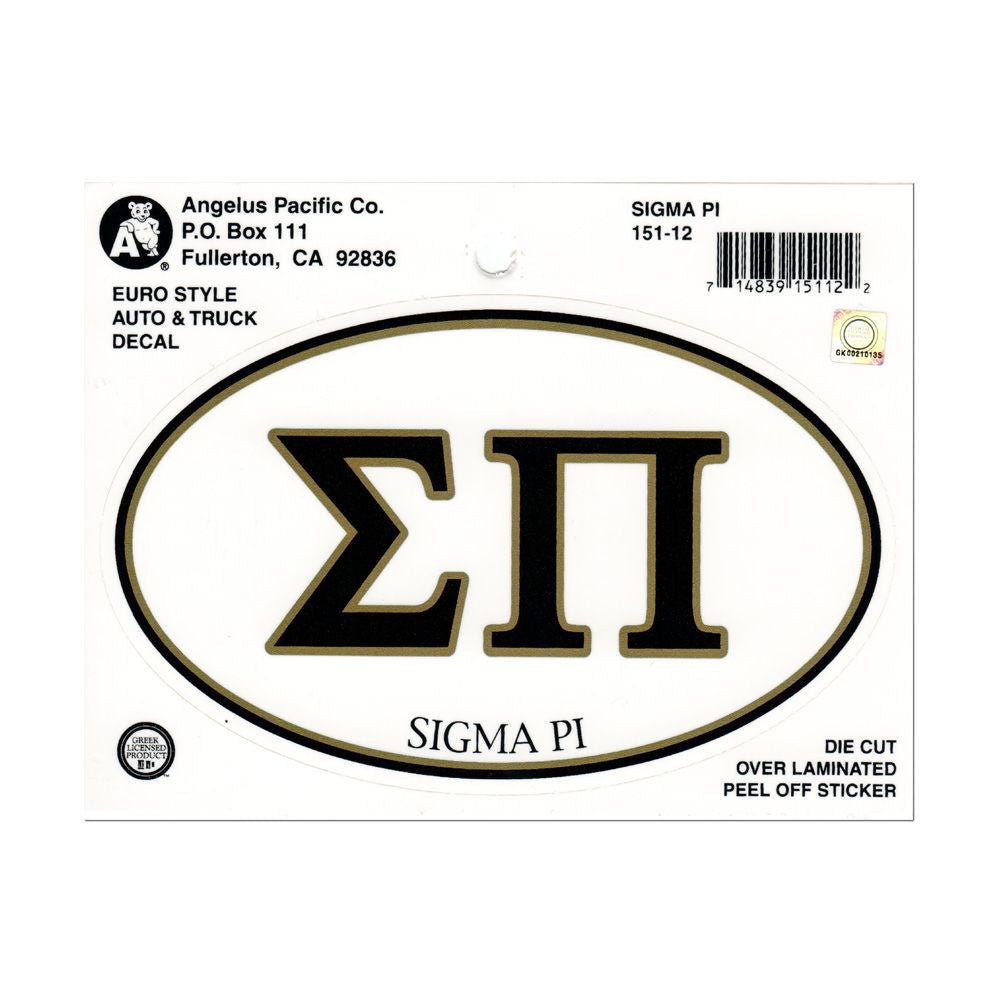 Sigma Pi Euro Decal Oval Sticker Sigma Pi Euro Decal Oval Sticker