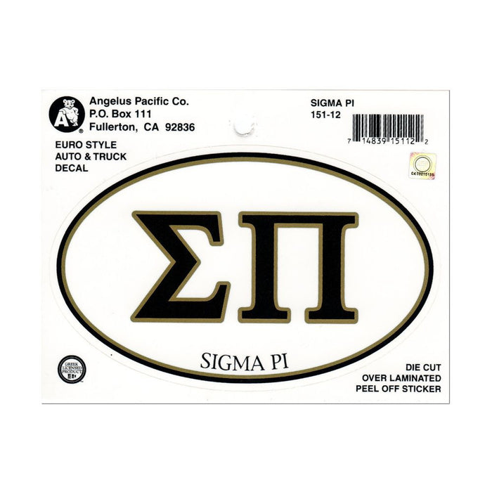 Sigma Pi Euro Decal Oval Sticker Sigma Pi Euro Decal Oval Sticker