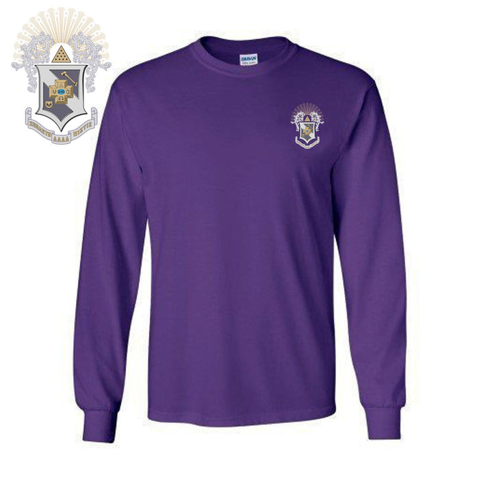 Discount Sigma Pi Fraternity Crest Shield Longsleeve Tee DISCOUNT-Sigma Pi Fraternity Crest - Shield Longsleeve Tee