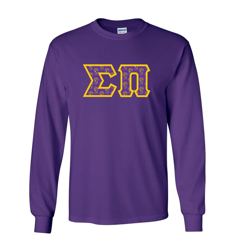 Sigma Pi Fraternity Crest Shield Twill Letter Longsleeve Tee Sigma Pi Fraternity Crest - Shield Twill Letter Longsleeve Tee