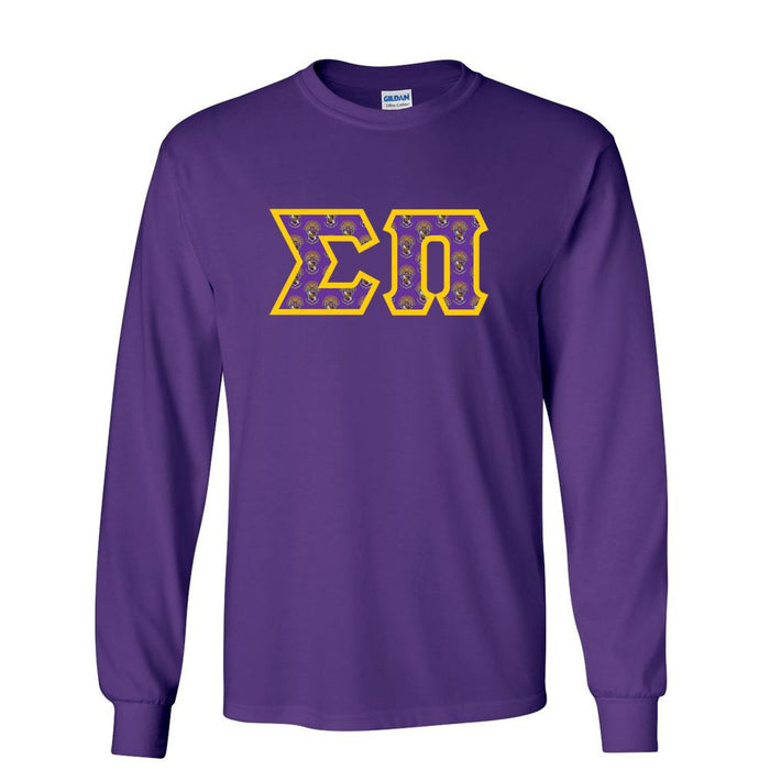 Sigma Pi Fraternity Crest Shield Twill Letter Longsleeve Tee Sigma Pi Fraternity Crest - Shield Twill Letter Longsleeve Tee