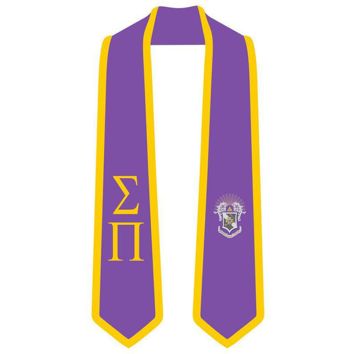 Discount Sigma Pi Greek 2 Tone Lettered Graduation Sash Stole DISCOUNT-Sigma Pi Greek 2 Tone Lettered Graduation Sash Stole
