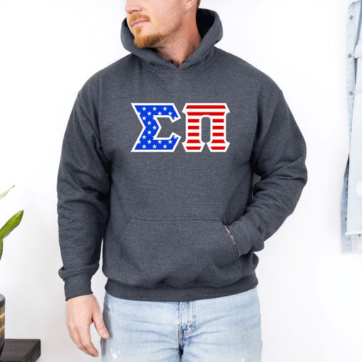 Sigma Pi DISCOUNT-Sigma Pi Greek Letter American Flag Hoodie
