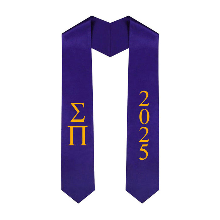Sigma Pi Greek Lettered Graduation Sash Stole With Year Best Value Sigma Pi Greek Lettered Graduation Sash Stole With Year - Best Value