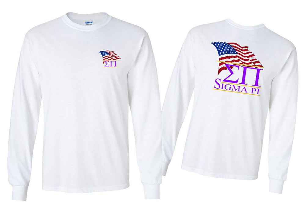 Greekgear Sigma Pi Patriot Long Sleeve T Shirts Sigma Pi Patriot Long Sleeve T-Shirts