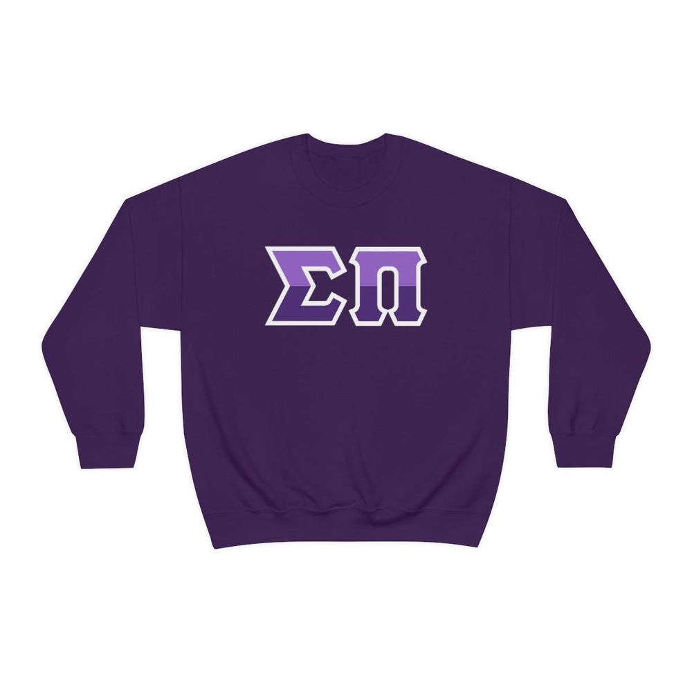 Printify Sigma Pi Two Toned Greek Lettered Crewneck Sweatshirts Sigma Pi Two Toned Greek Lettered Crewneck Sweatshirts