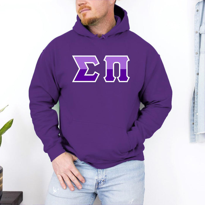 Printify Sigma Pi Two Toned Greek Lettered Hooded Sweatshirts Sigma Pi Two Toned Greek Lettered Hooded Sweatshirts