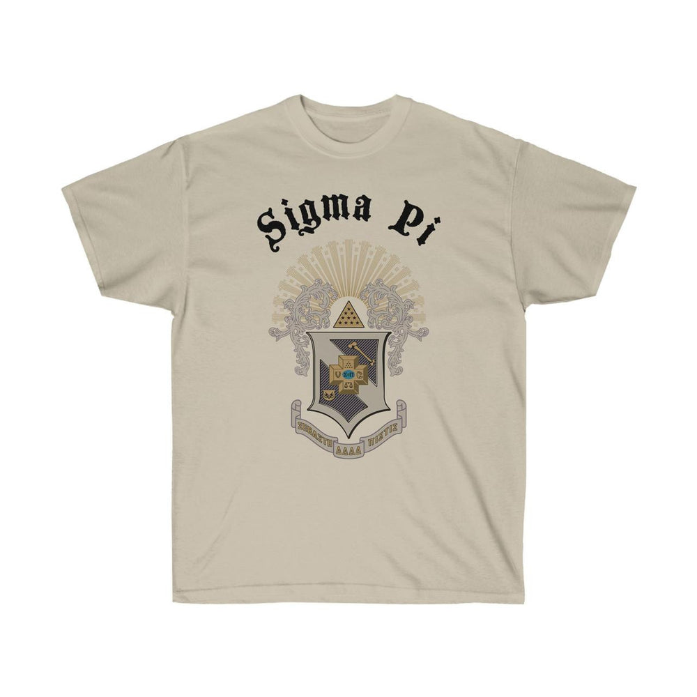 Printify Sigma Pi Vintage Crest Tee Sigma Pi Vintage Crest Tee