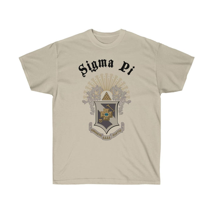 Printify Sigma Pi Vintage Crest Tee Sigma Pi Vintage Crest Tee