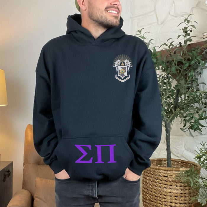 Sigma Pi Elite Hoodie W Letters On Pouch Sigma Pi Elite Hoodie W Letters On Pouch