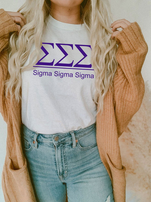 Sigma Sigma Sigma Comfort Colors Heavyweight T Shirt Sigma Sigma Sigma Comfort Colors Heavyweight T-Shirt