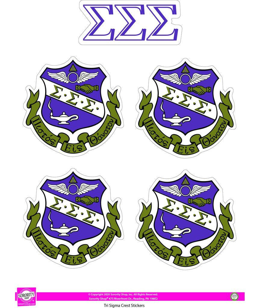 Sigma Sigma Sigma Crest Sticker Sheet — GreekU