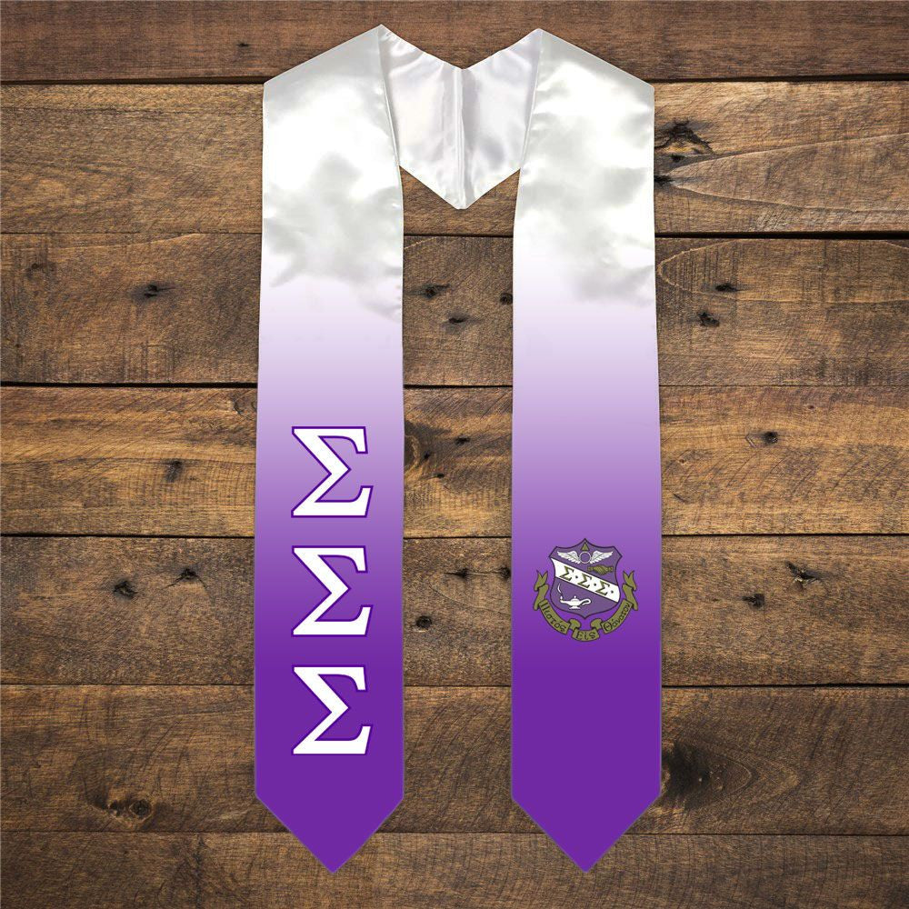 Sigma Sigma Sigma Extra Fancy Simple Greek Graduation Stole W Crest Sigma Sigma Sigma Extra Fancy Simple Greek Graduation Stole W Crest