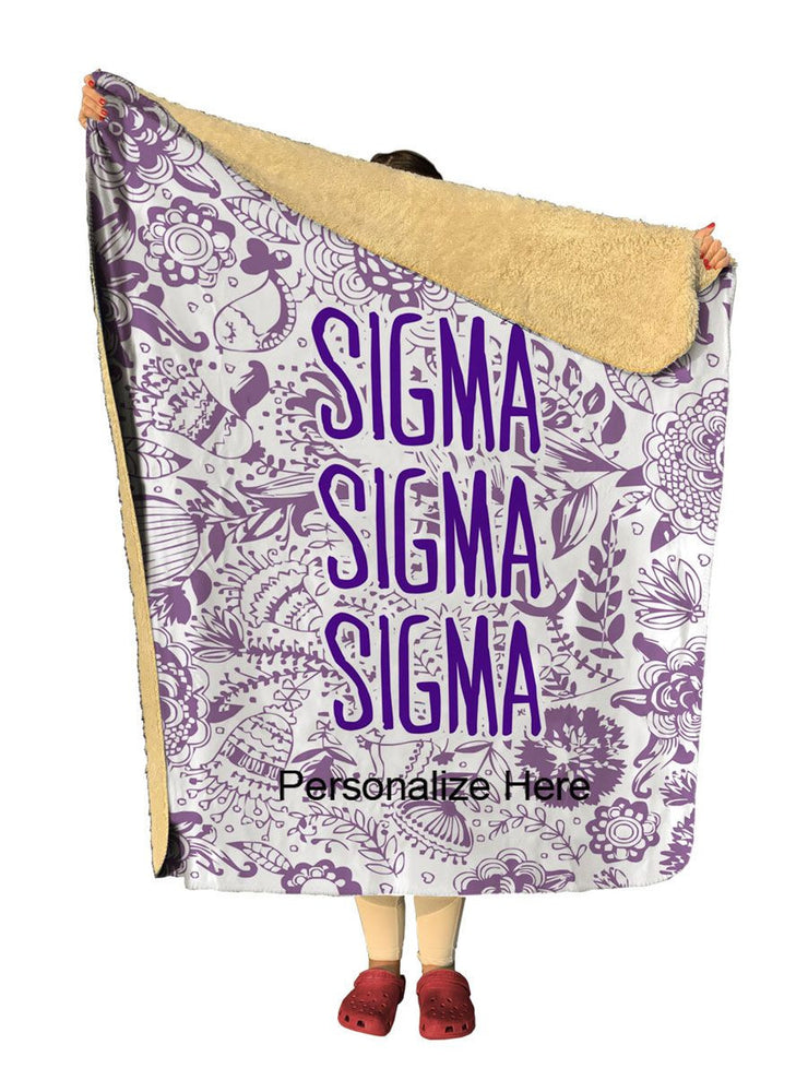 Sigma Sigma Sigma Floral Sherpa Lap Blanket Sigma Sigma Sigma Floral Sherpa Lap Blanket