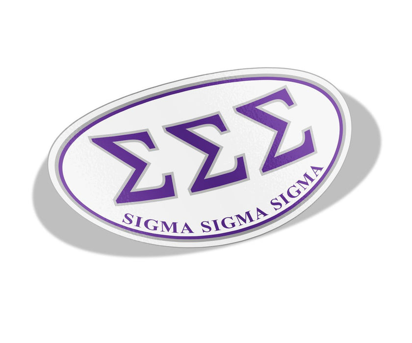 Sigma Sigma Sigma Greek Letter Oval Decal Sigma Sigma Sigma Greek Letter Oval Decal