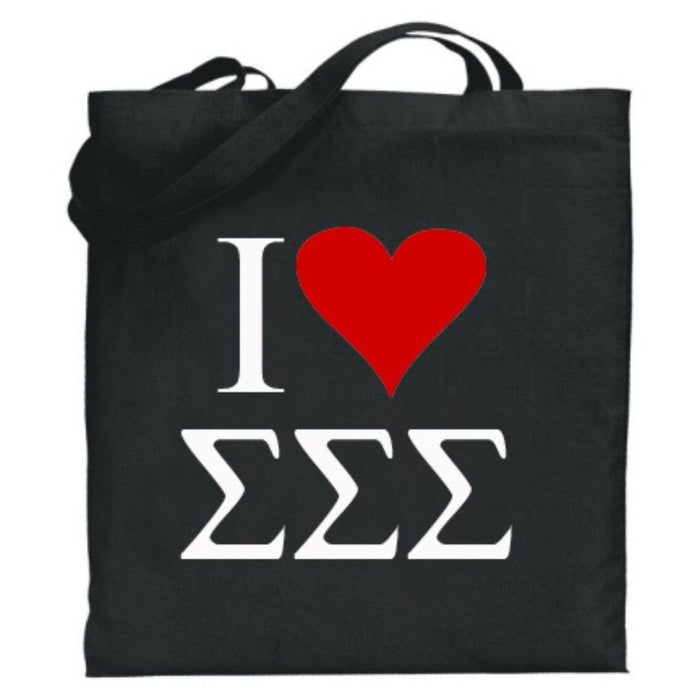 Sigma Sigma Sigma I Love Tote Bags Sigma Sigma Sigma I Love Tote Bags