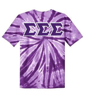 Clothing DISCOUNT-Sigma Sigma Sigma Lettered Tie-Dye t-shirts
