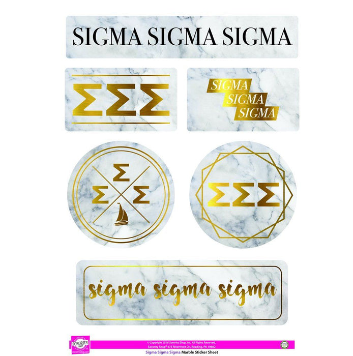 Sigma Sigma Sigma Marble Sticker Sheet Sigma Sigma Sigma Marble Sticker Sheet