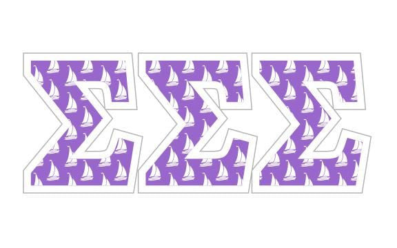 Sigma Sigma Sigma Mascot Greek Letter Sticker 2.5" Tall Sigma Sigma Sigma Mascot Greek Letter Sticker - 2.5