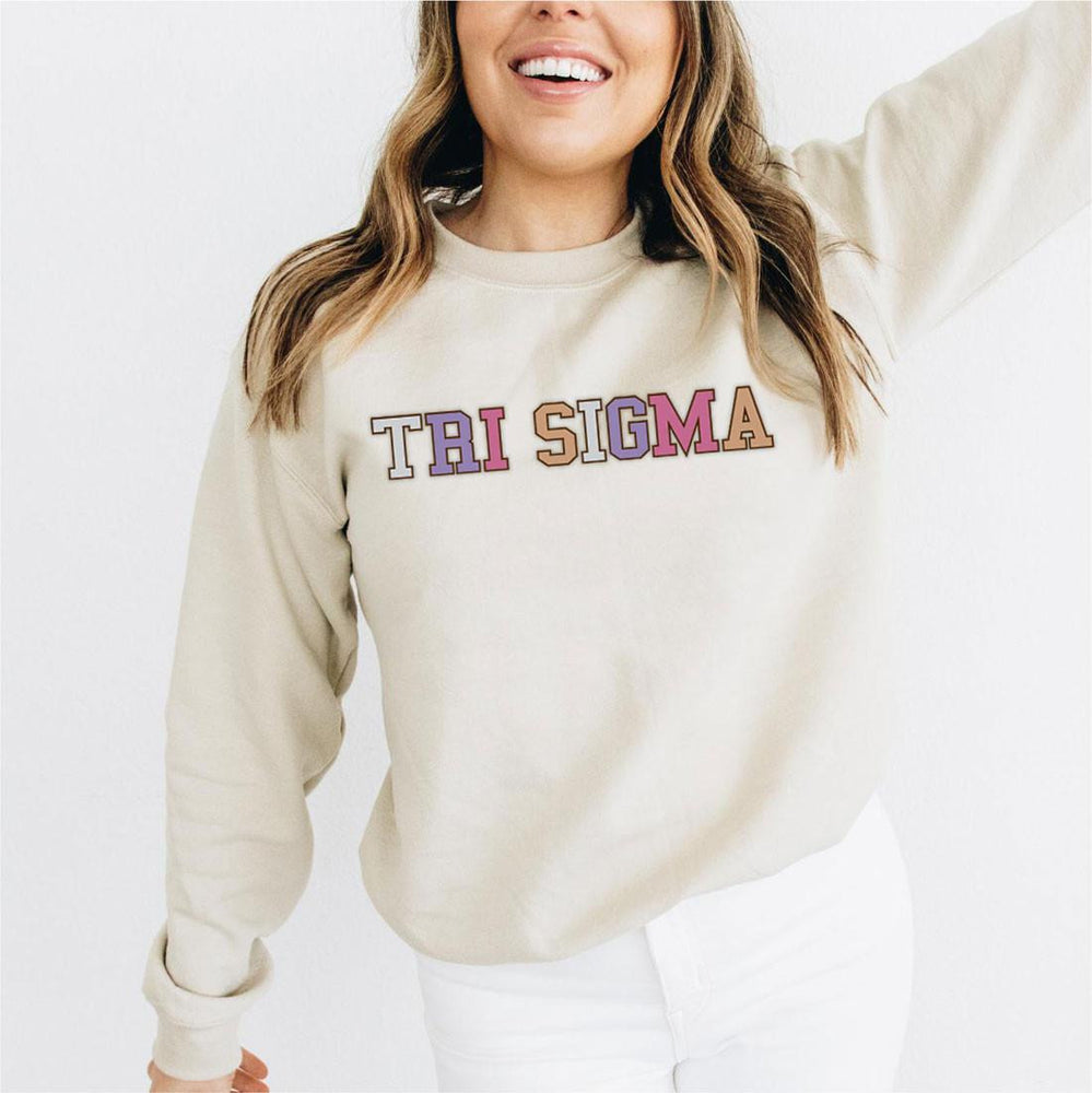 Printify Sigma Sigma Sigma Nickname Crew Sweatshirts Sigma Sigma Sigma Nickname Crew Sweatshirts