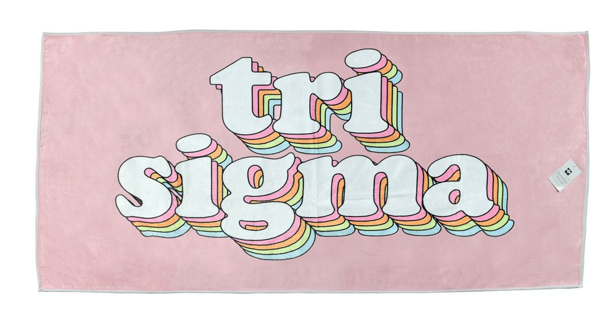 Sigma Sigma Sigma Plush Retro Beach Towel Sigma Sigma Sigma Plush Retro Beach Towel