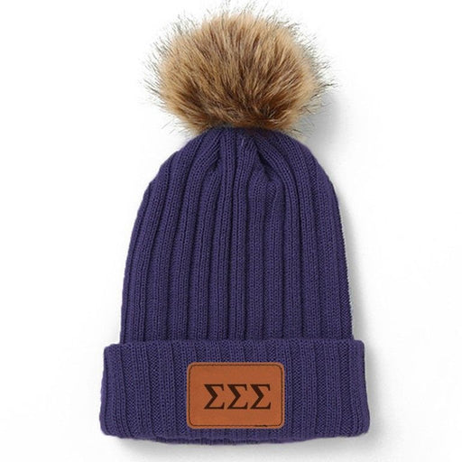 Sigma Sigma Sigma Sigma Sigma Sigma Pom Pom Beanie Hat