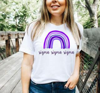 Printify Sigma Sigma Sigma Rainbow Tees Sigma Sigma Sigma Rainbow Tees