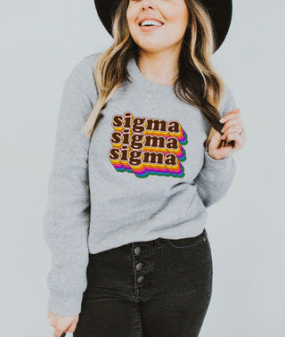Sigma Sigma Sigma Retro Maya Crewneck Sweatshirts Sigma Sigma Sigma Retro Maya Crewneck Sweatshirts