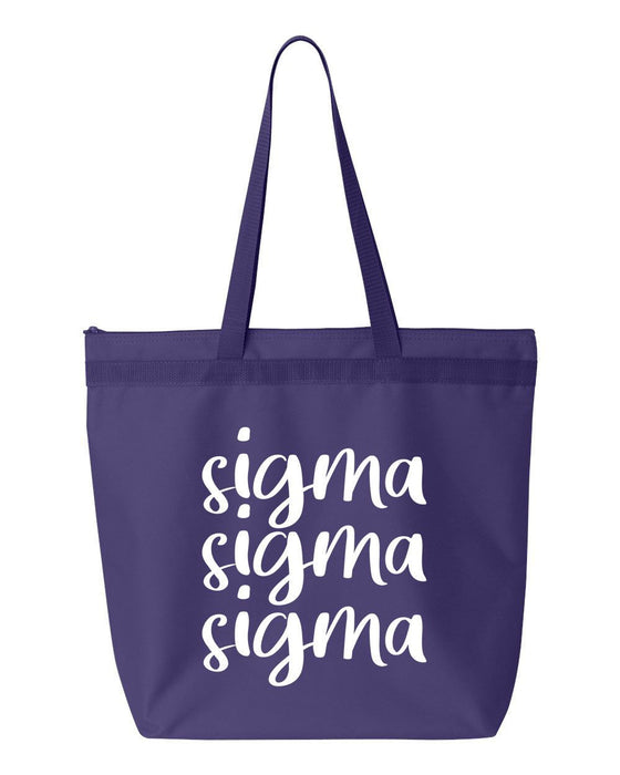 Sigma Sigma Sigma Script Tote Bag Sigma Sigma Sigma Script Tote Bag