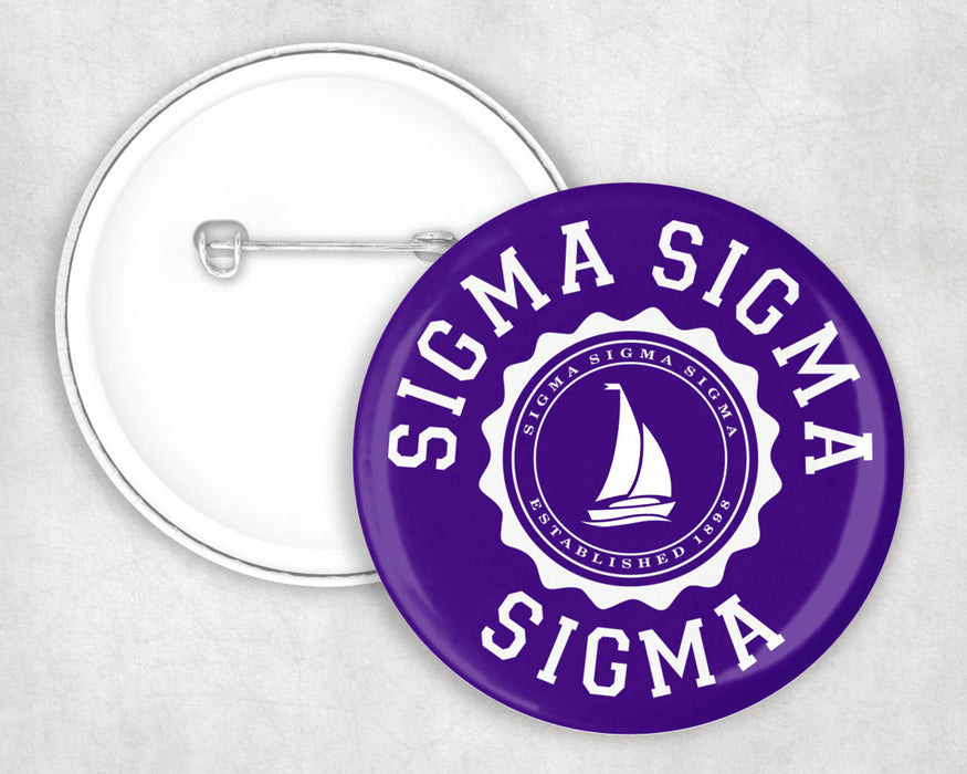 Sigma Sigma Sigma Seal Crest Pin Buttons Sigma Sigma Sigma Seal Crest Pin Buttons