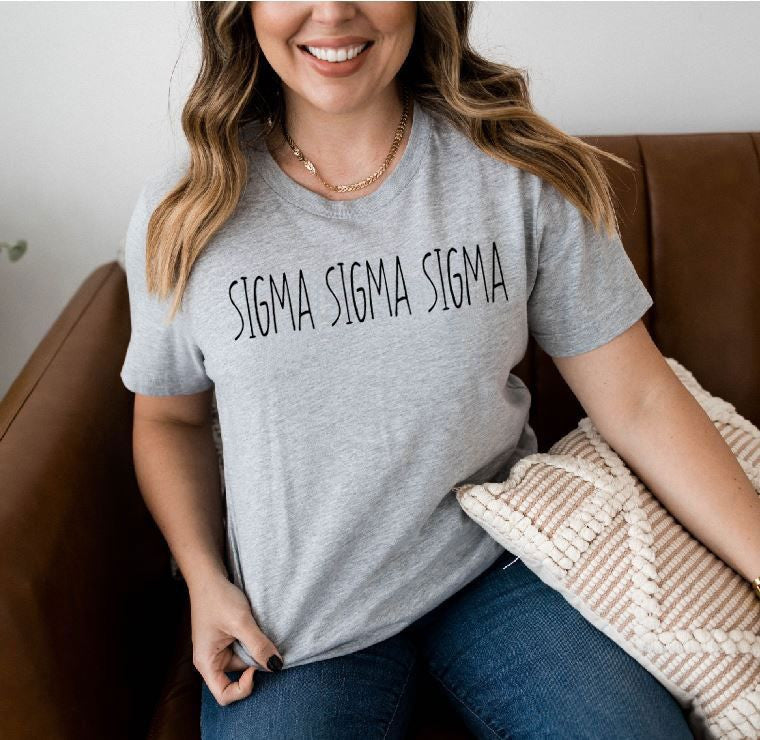 Sigma Sigma Sigma Simple Text Tee Sigma Sigma Sigma Simple Text T-shirts