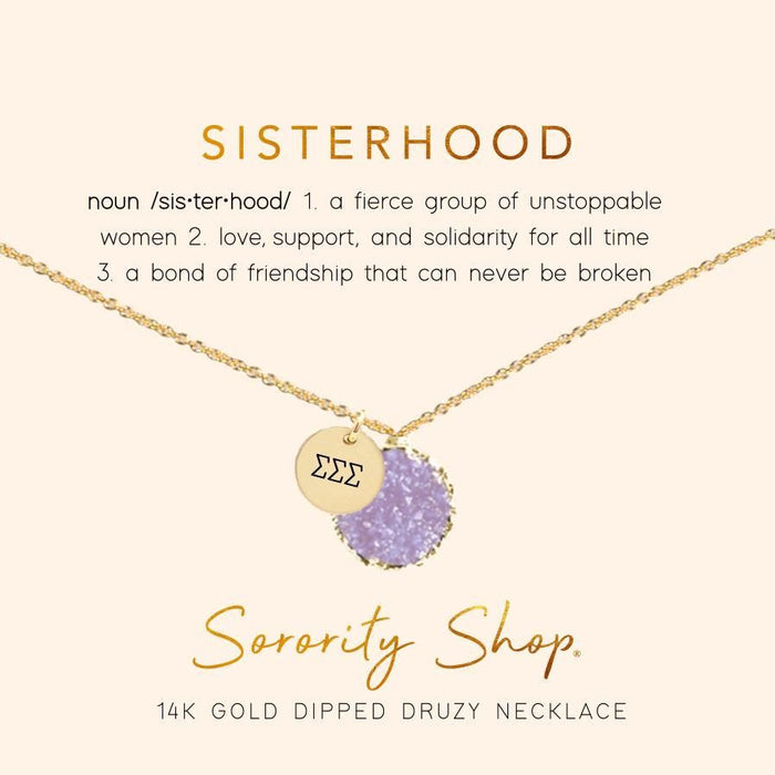 Sigma Sigma Sigma Sisterhood Druzy Necklace Sigma Sigma Sigma Sisterhood Druzy Necklace