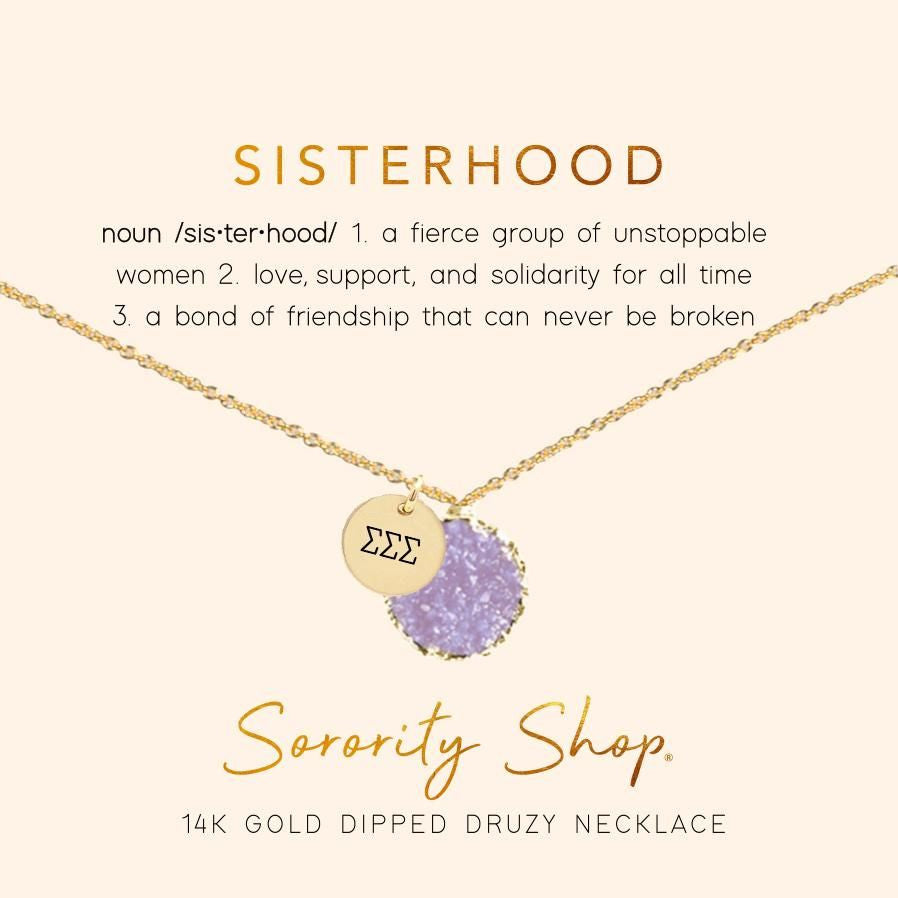 Sigma Sigma Sigma Sisterhood Druzy Necklace Sigma Sigma Sigma Sisterhood Druzy Necklace