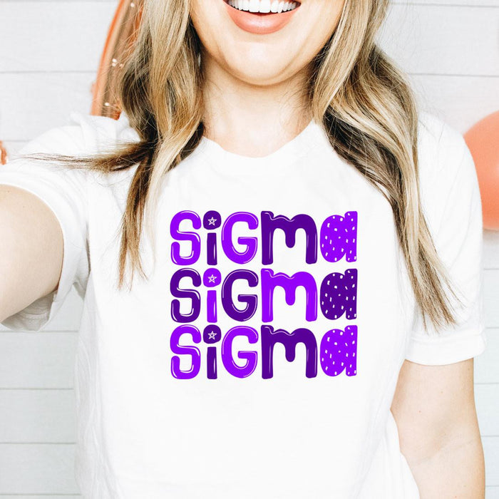 Printify Sigma Sigma Sigma Whimsy Tees Sigma Sigma Sigma Whimsy Tees