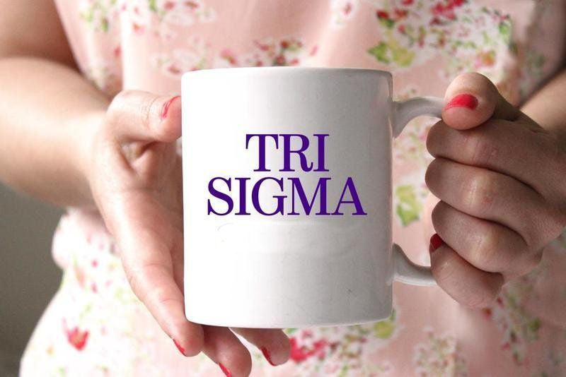 Sigma Sigma Sigma White Mascot Coffee Mug Personalized! Sigma Sigma Sigma White Mascot Coffee Mug - Personalized!