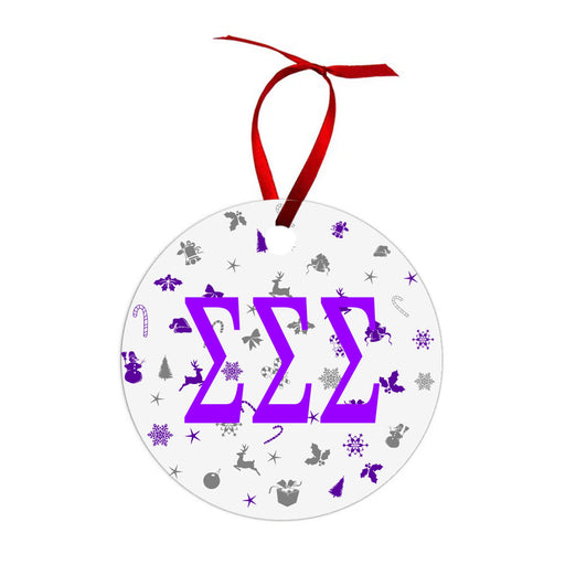 Sigma Sigma Sigma Sigma Sigma Sigma Holiday Cheer Christmas Ornaments