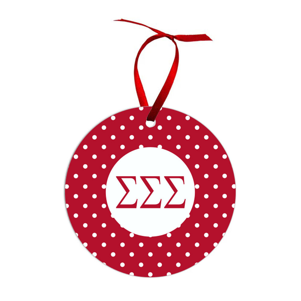 Sigma Sigma Sigma Polka Dots Christmas Ornaments Sigma Sigma Sigma Polka Dots Christmas Ornaments