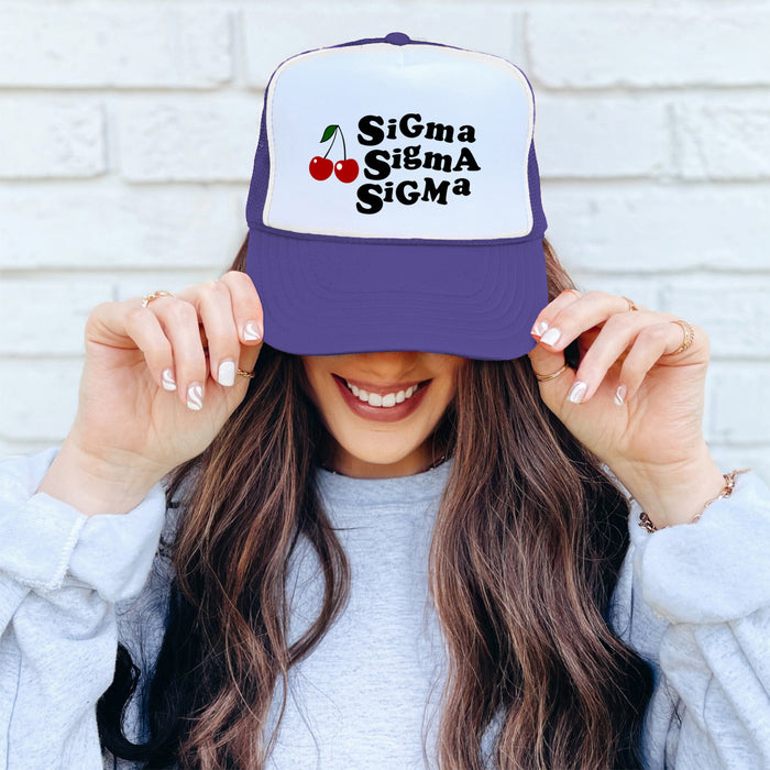 Sigma Sigma Sigma Cherry Trucker Caps Sigma Sigma Sigma Cherry Trucker Caps