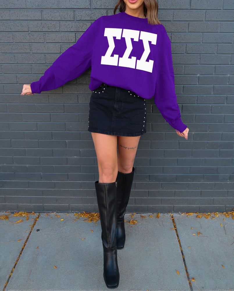 Sigma Sigma Sigma Giant Greek Letter Crewneck Sigma Sigma Sigma Giant Greek Letter Crewneck