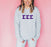 Discount Sigma Sigma Sigma Lettered Long Sleeve Tee DISCOUNT Sigma Sigma Sigma Lettered Long Sleeve Tee