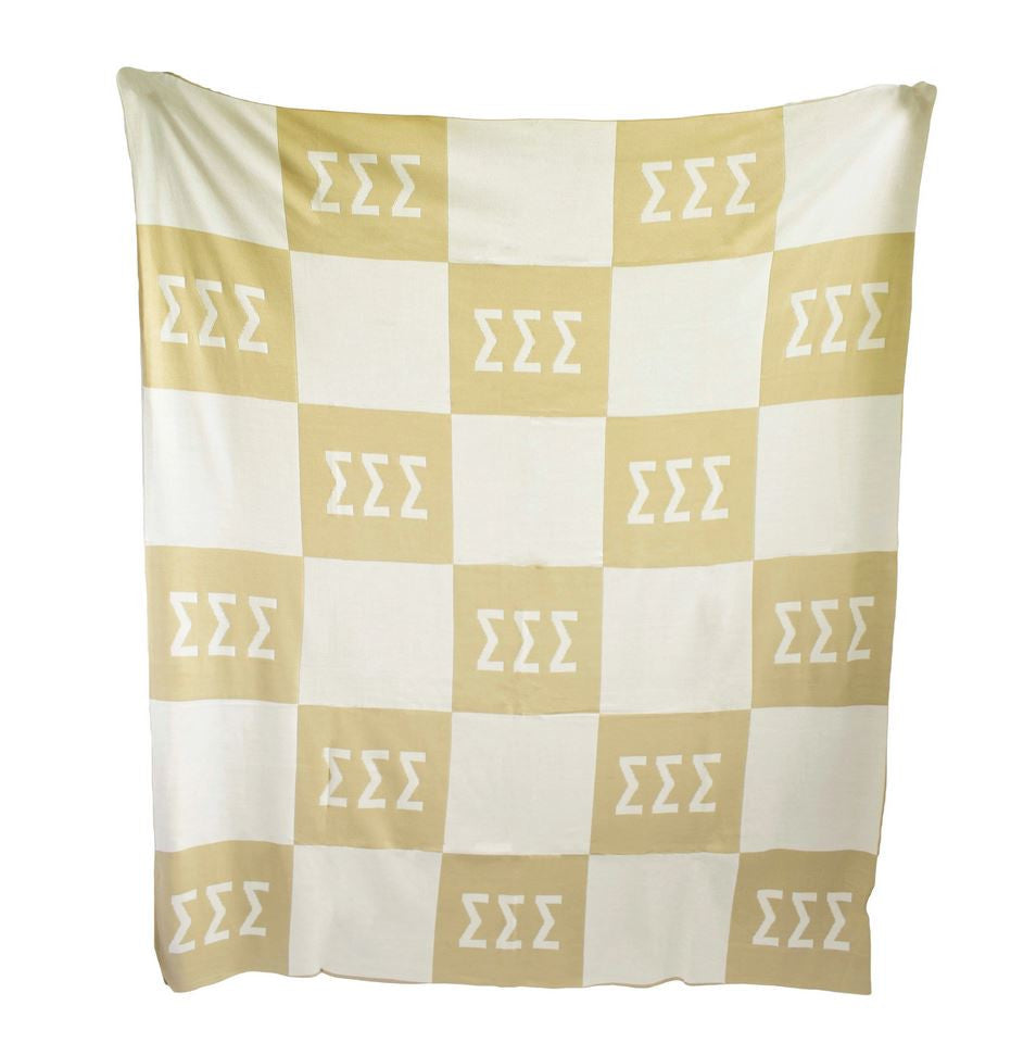 Sigma Sigma Sigma Acrylic Checkerboard Beige Throw Blankets Sigma Sigma Sigma Acrylic Checkerboard Beige Throw Blankets