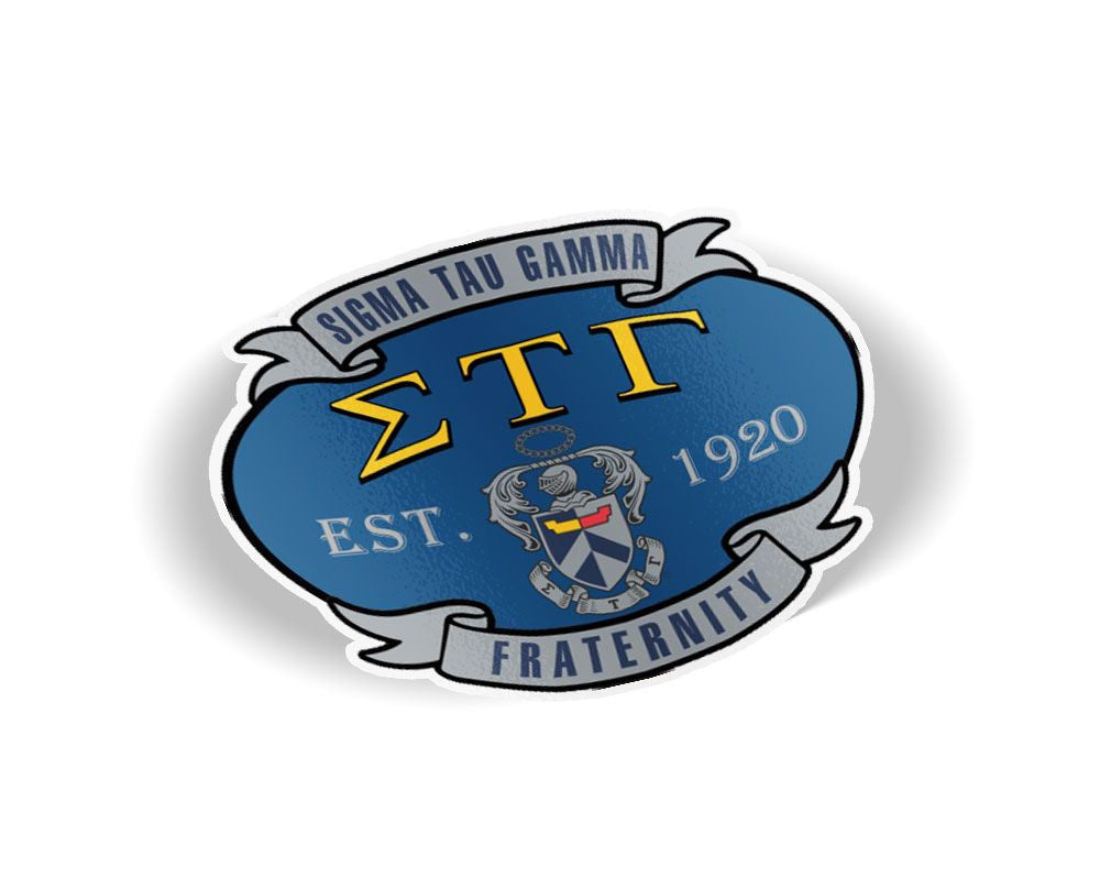 Sigma Tau Gamma Banner Crest Shield Decal Sigma Tau Gamma Banner Crest - Shield Decal