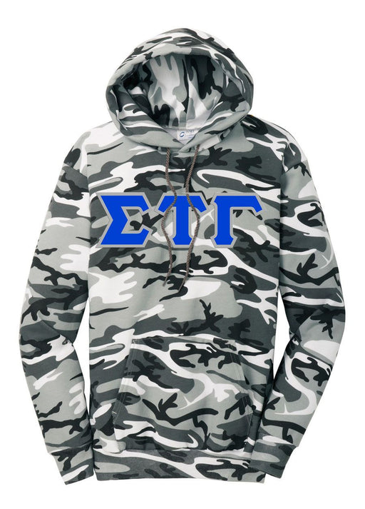 Sigma Tau Gamma DISCOUNT-Sigma Tau Gamma Camo Pullover Hooded Sweatshirt
