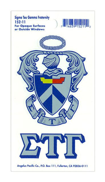 Sigma Tau Gamma Crest Shield Decal Sigma Tau Gamma Crest - Shield Decal